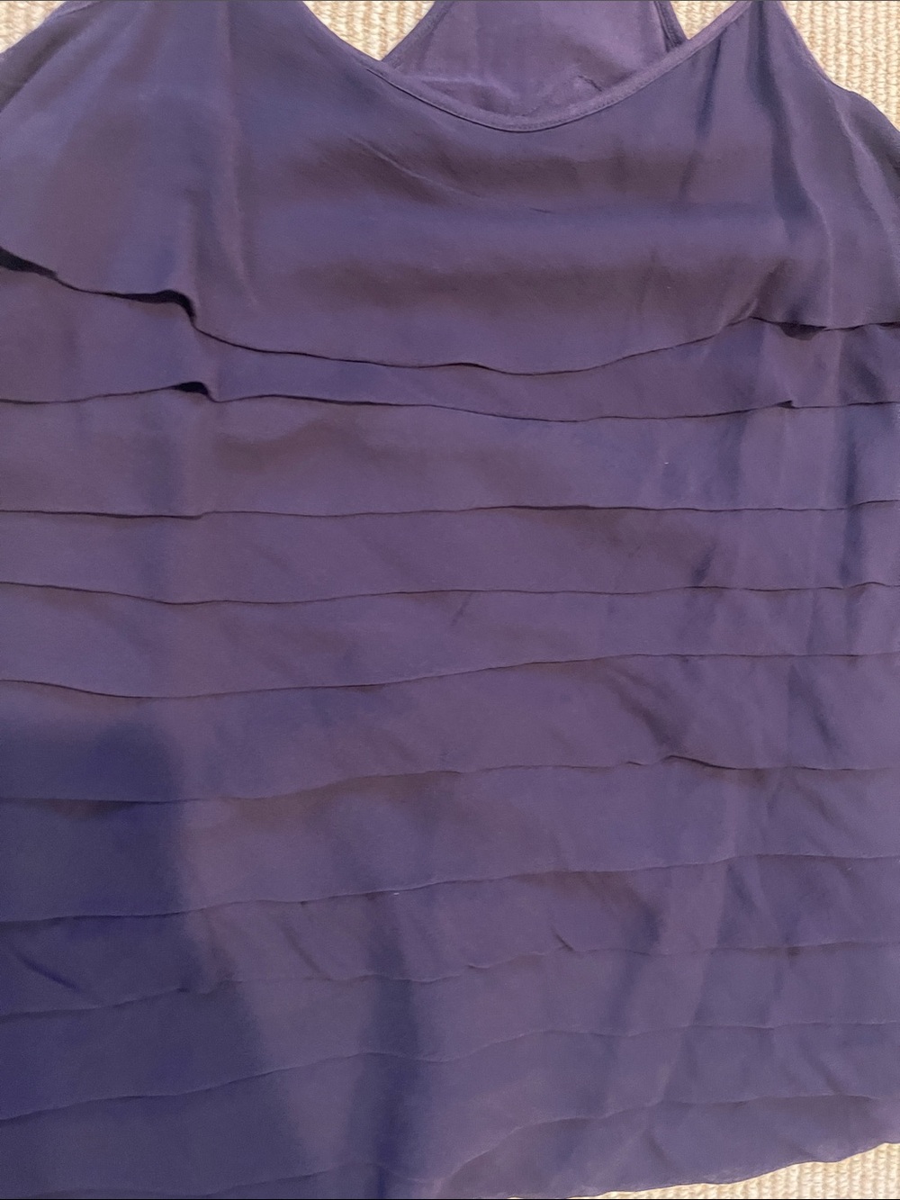 Tiered Ruffle Racerback Tank Top - Plum - Picture 4 of 8
